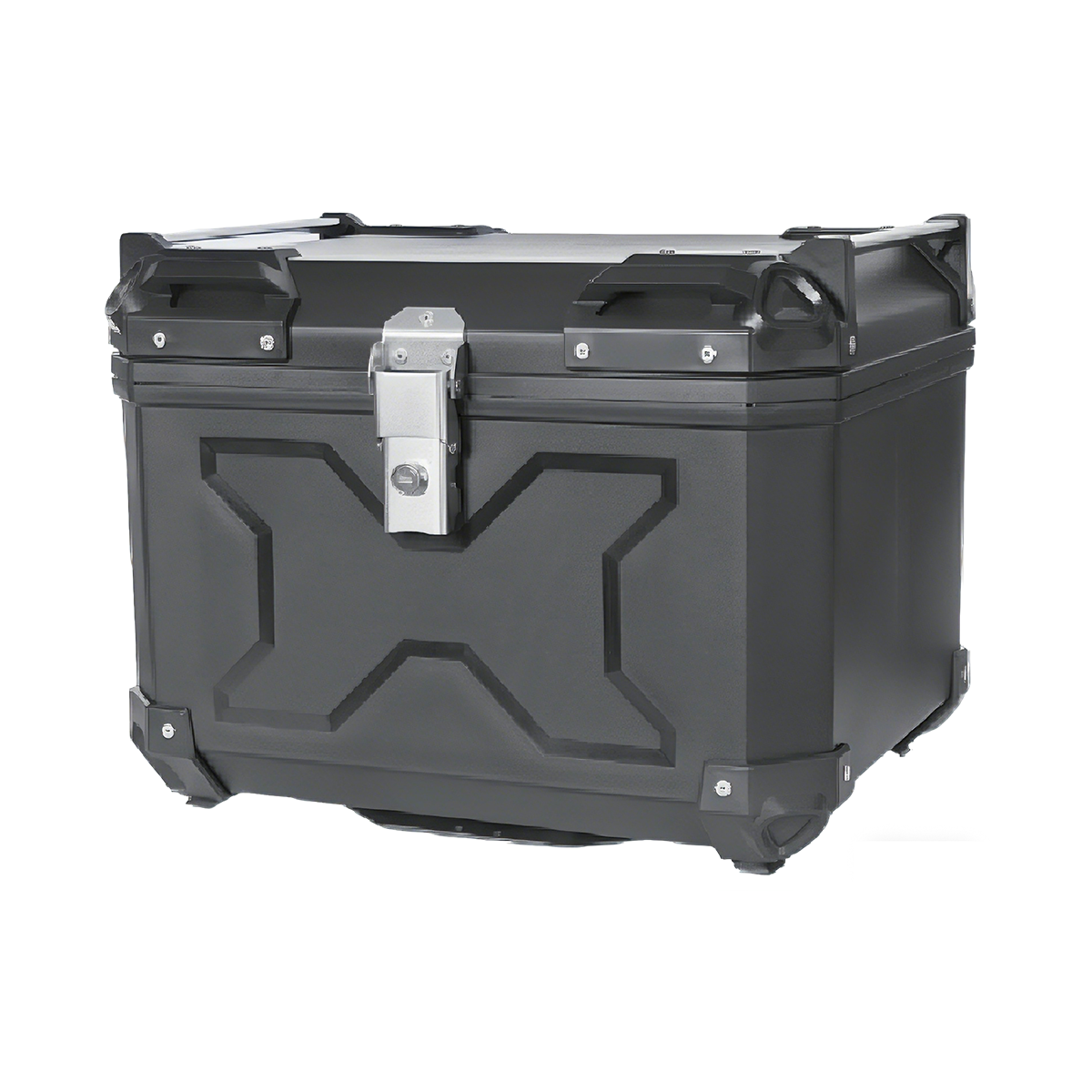 57L Embossed Black  Plastic Motorcycle Top Box